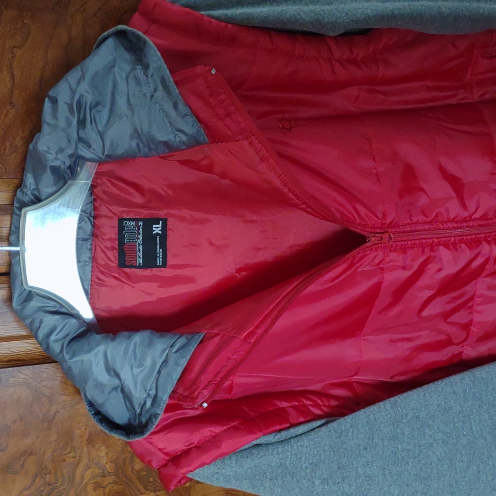 South Pole Authentic Collection hooded jacket, Unisex, Red and gray, siz…